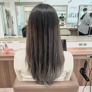 ロング カラー ヘアアレンジ 雅/ダブルカラー/ 白髪ぼかしハイライトのヘアスタイル