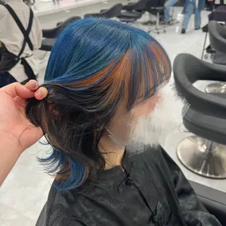ミディアム カラー ヘアアレンジ 🌈くれは🎨デザイ ン🌟ダメージレスのヘアスタイル