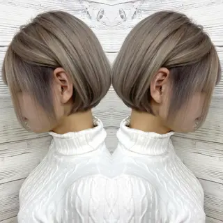 ショート カラー ヘアアレンジ 枝毛カット＆髪質改善 満足NO.1岡しゃんのヘアスタイル