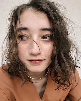ミディアム パーマ ヘアアレンジ 松田 亮葉のヘアスタイル