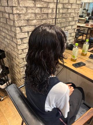 ミディアム パーマ おくにし はなのヘアスタイル