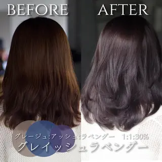 カラー ウルフ/レイヤー/ ブリーチカラーのヘアスタイル