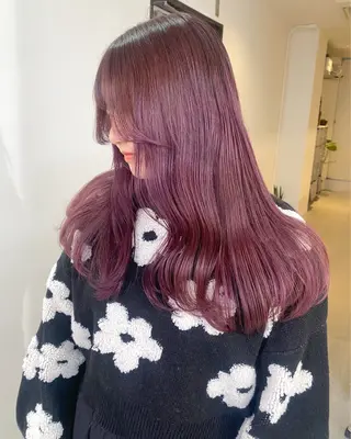 カラー mizuki/ピンク ベージュ.レイヤーのヘアスタイル
