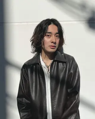 ミディアム パーマ メンズ 【センターパート】 大竹 龍之介のヘアスタイル