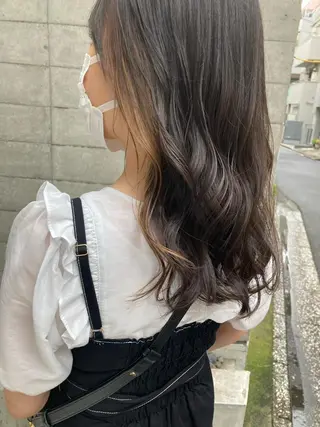 セミロング カラー ✨色持ちの良い艶 カラー✨蟹江真世のヘアスタイル