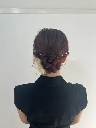 セミロング ヘアアレンジ 大羅 海比のヘアスタイル