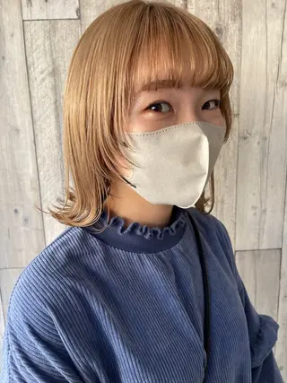 ミディアム カラー 岩下 侑里のヘアスタイル