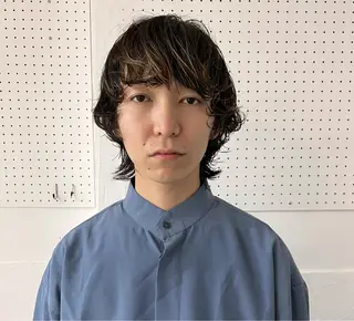 ミディアム メンズ メンズ専門ブリー チカラー⚡️リュウジのヘアスタイル