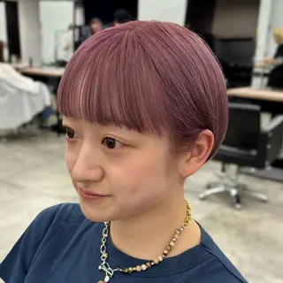 ショート カラー 顔まわり🥨レイヤー /透明感/水口舞奈のヘアスタイル