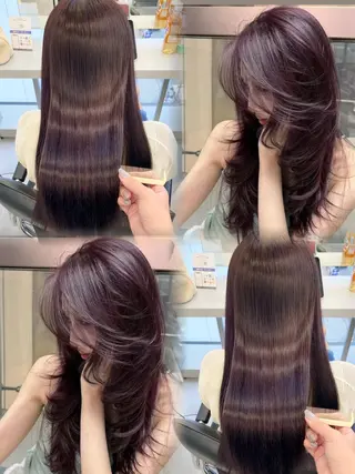 ロング カラー 天野 利咲のヘアスタイル