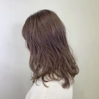 セミロング カラー ヘアアレンジ チャンモリパーマ/韓 国/Minami🦋のヘアスタイル
