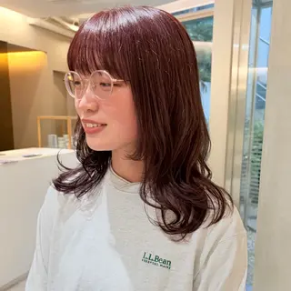 セミロング カラー レイヤーカット🪄 ヘアセット🪄シホのヘアスタイル