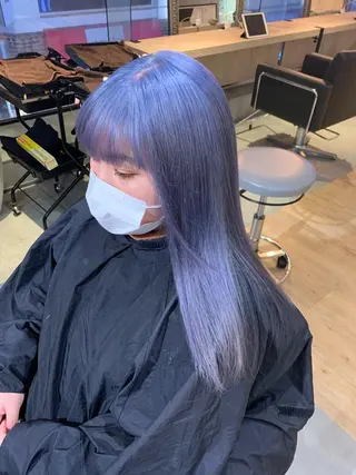 セミロング カラー 美髪・シールエクステ ホソタニリョウコのヘアスタイル
