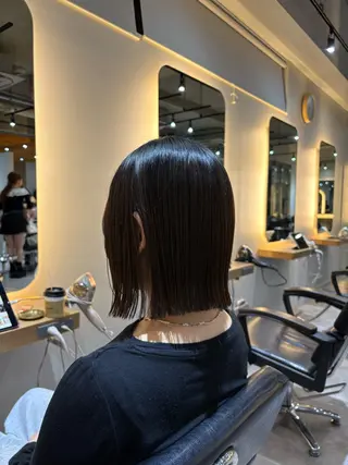 ミディアム 🌿ボブ/美髪矯正/ 透明感カラー/ルキのヘアスタイル