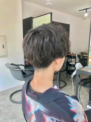 ショート カラー パーマ ヘアアレンジ メンズ キッズ ネイル マツエク・マツパ エビスザキレン／メン ズ／心斎橋🌳のヘアスタイル