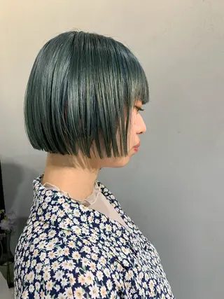 カラー ボブパーマコテ巻き風 パーマNo1深江秀平のヘアスタイル