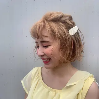 ショート カラー ヘアアレンジ 韓国✖️網紅🖤 パーマYURIYAのヘアスタイル