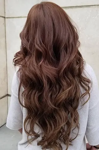 ロング カラー パーマ ヘアアレンジ 大阪レミーエクステ チビ編み込みのヘアスタイル