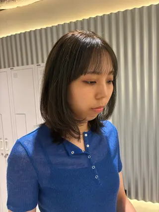 ミディアム カラー パーマ ヘアアレンジ 押切 響　のヘアスタイル