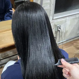 ロング 艶髪縮毛矯正×透明感 カラー◎mikuのヘアスタイル
