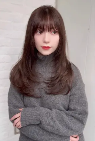 セミロング カラー ヘアアレンジ 前髪顔まわりカット 🌈中村海聖のヘアスタイル