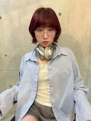 ショート レイヤーカット\ウル フ　chinatsuのヘアスタイル