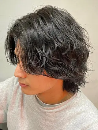 ミディアム パーマ ヘアアレンジ メンズ fifth 石川 凪のヘアスタイル