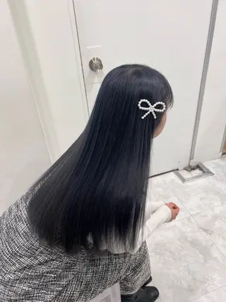 ロング カラー センターパート/毛 流れ/パーマ特化のヘアスタイル