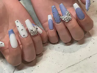 ネイル 韓国/ワンホン/長さ 出しつけ放題🎀のネイルデザイン