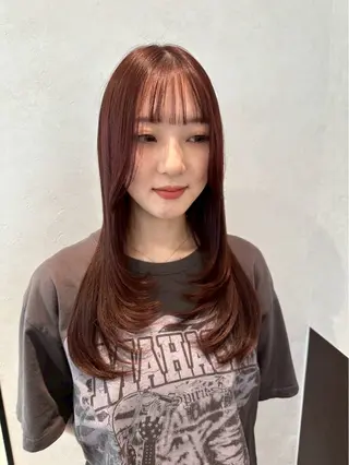 セミロング カラー EARTH長岡店🩵 石原莉穂のヘアスタイル