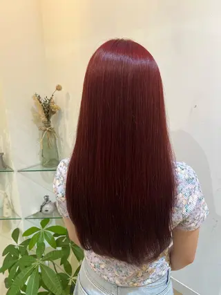 ロング カラー ブリーチしない暖色 カラー🥀杉 優菜のヘアスタイル