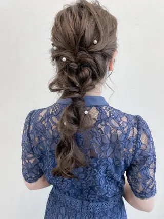 セミロング カラー ヘアアレンジ Luxbe hakataのヘアスタイル