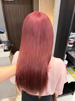 ミディアム カラー 天神暖色カラー レイヤー・髪質改善のヘアスタイル