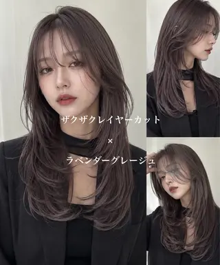 セミロング カラー The Ect Q'n🍑MOMOのヘアスタイル