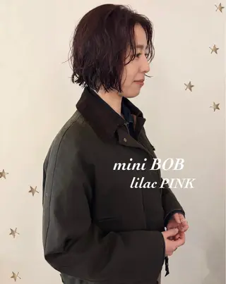 ミディアム カラー パーマ 市川 千夏のヘアスタイル