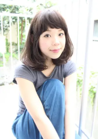 ミディアム 桑名 淳のヘアスタイル