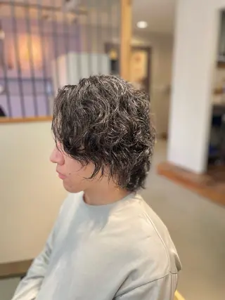 ロング パーマ メンズ 清水 保博のヘアスタイル