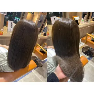 カラー 🩵盛れる顔周り/ 艶カラーemi🩵のヘアスタイル