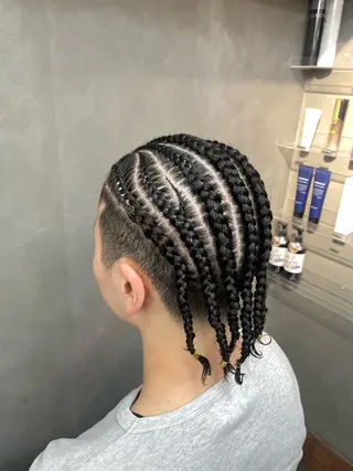 ヘアアレンジ メンズ エクステ/コーンロウ KURUMI⛓️🔥のヘアスタイル