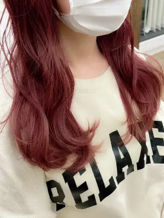 カラー ロング 韓国風ヘアカラー🩵 Rimina💜🪽のヘアスタイル