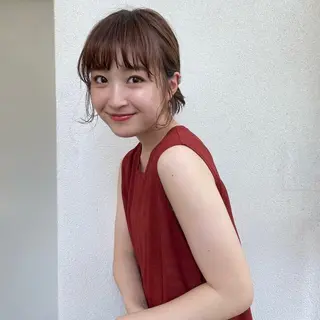 ミディアム パーマ 暖色・前髪カット 🎗️佐藤ゆみこのヘアスタイル