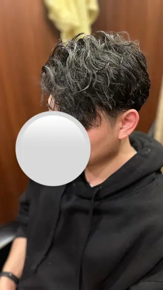 ミディアム パーマ 新宿💈カットモデル メンズカットのヘアスタイル