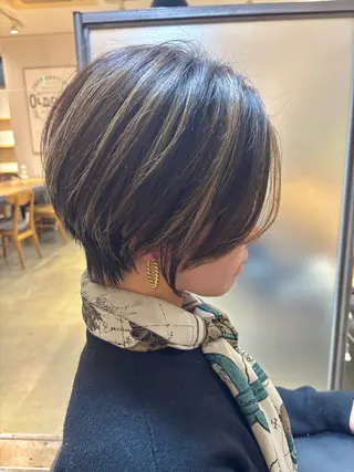 ショート カラー パーマ ヘアアレンジ メンズ ✨髪質改善/透明感✨ 西野　陽のヘアスタイル