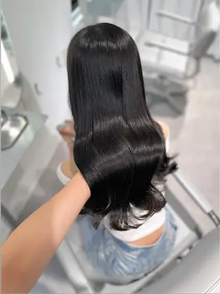 セミロング 透明感巻ける縮毛矯正 可愛いStyle杏琉のヘアスタイル