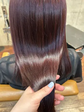 セミロング 🎀リオ🎀縮毛矯正 +透明感カラーのヘアスタイル