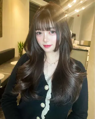 ロング 韓国✖️網紅🖤 パーマYURIYAのヘアスタイル