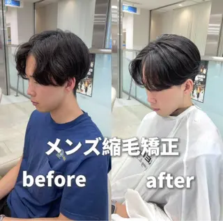 メンズ シャドウパーマ／骨格 矯正カット　トモキのヘアスタイル