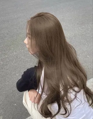 カラー ブリーチなし 透明感カラーのヘアスタイル