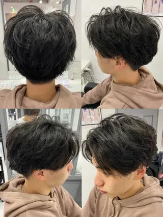 ショート カラー パーマ ヘアアレンジ メンズ 🔥メンズパーマ 特化 渡辺一翔のヘアスタイル