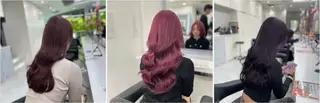 ロング カラー ヘアアレンジ 💜RIO/韓国風 寒色・暖色カラー💜のヘアスタイル